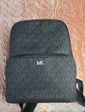 Michael Kors Black Signature MK Monogram Backpack